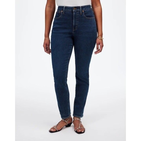 MADEWELL The Curvy Perfect Vintage Jean 30 Larkspur Dark Wash Blue NWT B29 - Picture 1 of 6